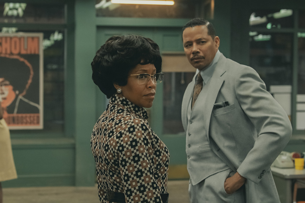 Regina King and Terrence Howard in Shirley. Image: Netflix.