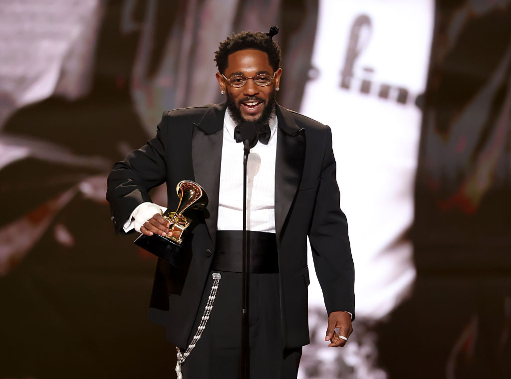 Kendrick Lamar accepts the Best Rap Album award for 'GNX' st the 68th GRAMMY Awards at Crypto.com Arena in Los Angeles. Image: Kevin Winter/Getty Images for The Recording Academy.