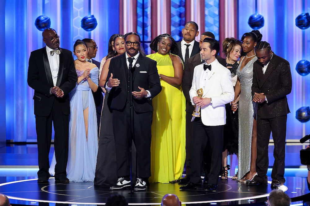 Ryan Coogler​ (at mic) and the cast and creatives of Sinners during win at the 83rd Annual Golden Globes in Beverly Hills, California. ​Image: Rich Polk/2026GG/Penske Media via Getty Images​.