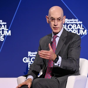 NBA commissioner Adam Silver speaks onstage at the Bloomberg Philanthropies Global Forum.