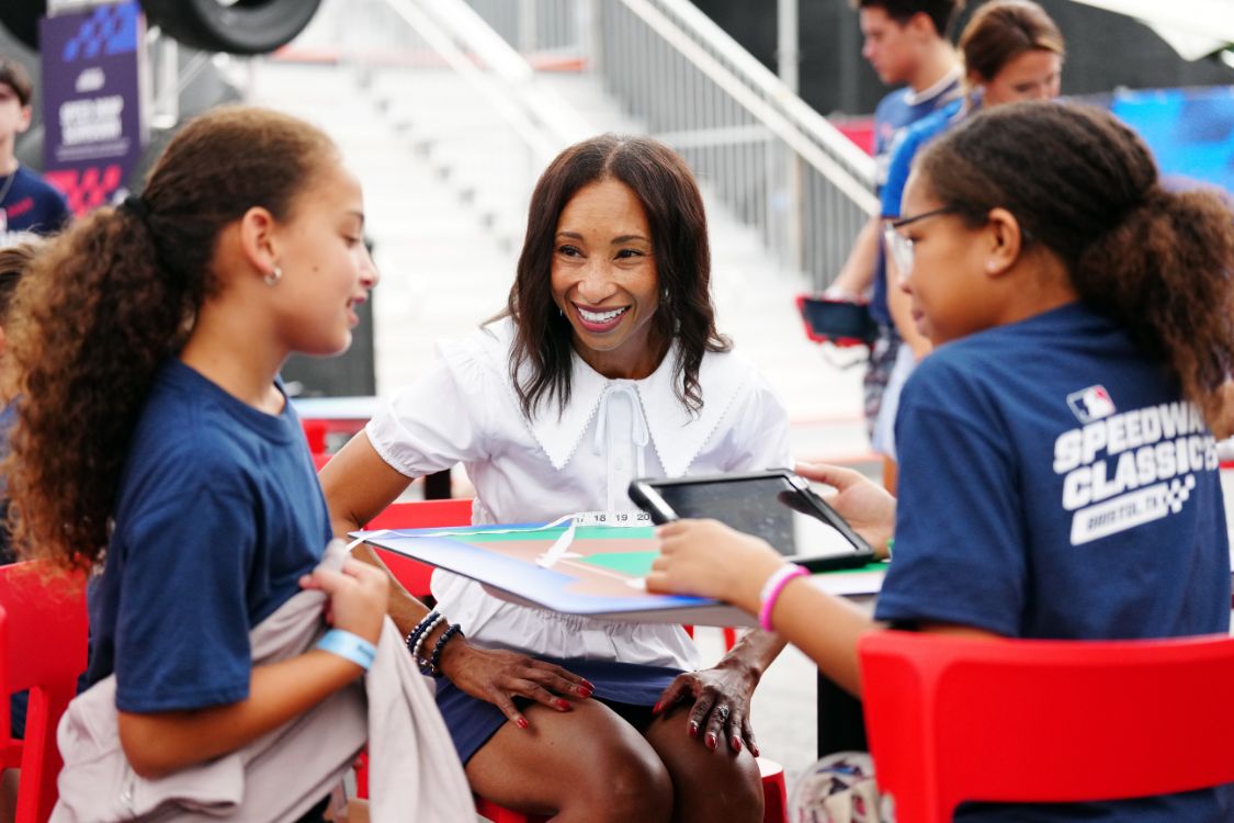 SVP of Social Responsibility for Major League Baseball, April Brown at a community event 