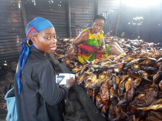 Women in a fish smokehouse
