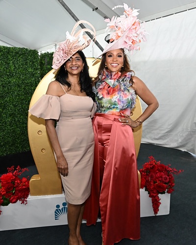 Maryland Lt. Gov. Aruna Miller and First Lady Dawn Flythe Moore at Preakness 2025. Image: Office of the Governor of Maryland  