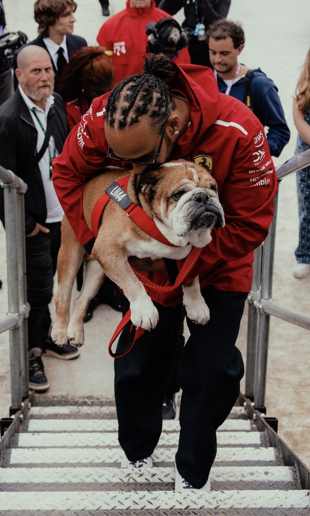 Lewis Hamilton and Roscoe