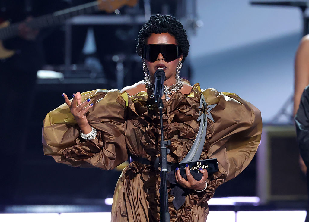 Lauryn Hill accepts the Living Legend Icon award onstage during the 2026 BET Awards in Los Angeles. Image: Kevin Winter/Getty Images