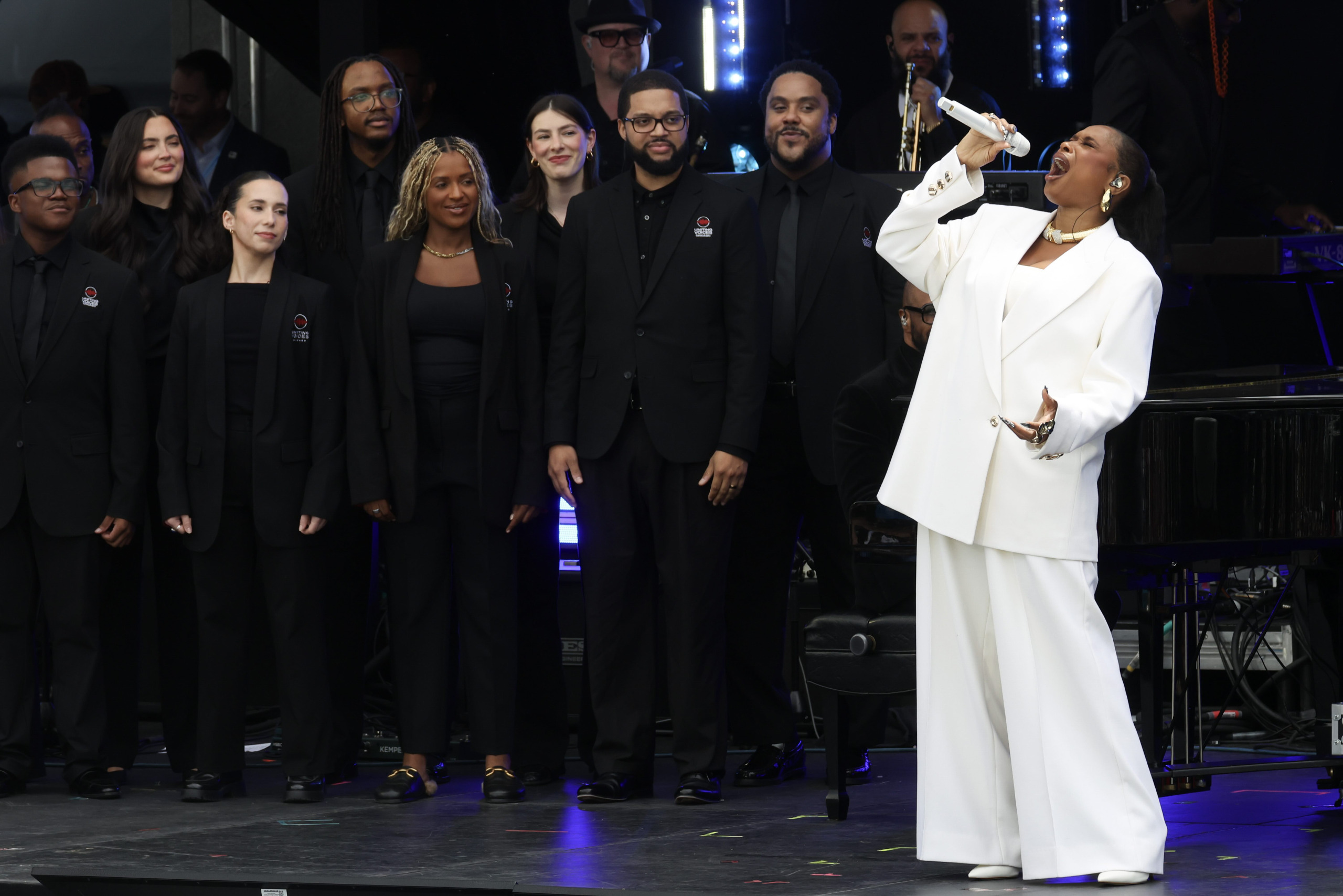 Jennifer Hudson. Oprah Winfrey. Tyler Perry. Jon Baptiste. Mellody Hobson and George Lucas. Barack and Michelle Obama. Image: Getty Images