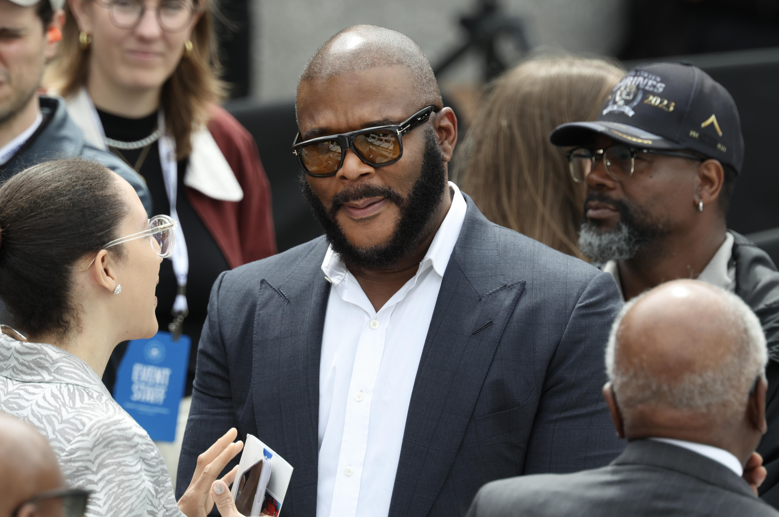 Tyler Perry. Jon Baptiste. Mellody Hobson and George Lucas. Barack and Michelle Obama. Image: Getty Images
