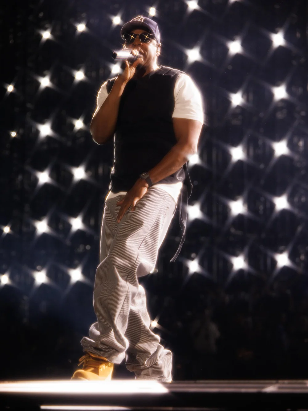 JAŸ-Z performs at his Extra Innings concert inside Yankee Stadium July 12 in the Bronx, NY.