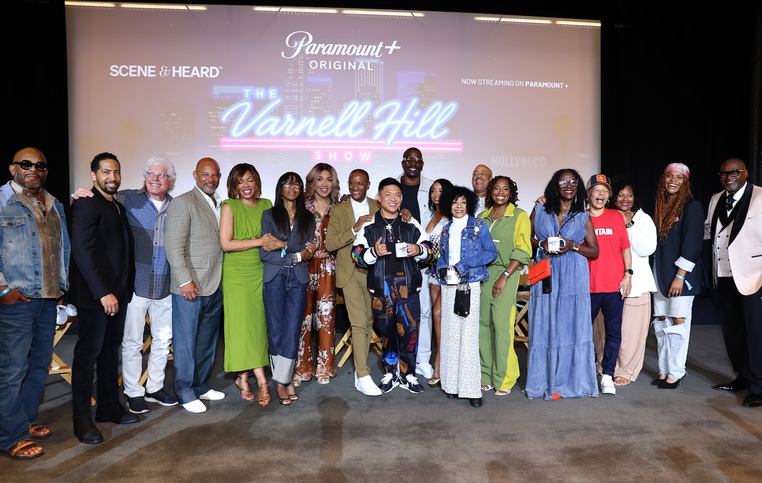 WEST HOLLYWOOD, CALIFORNIA - SEPTEMBER 02: Neil Brown, Jr., Chris Williams, Wendy Raquel Robinson, Kym Whitley, Tommy Davidson, Tim Chantarangsu, Bentley Kyle Evans, Brittney Ayona Clemons, Roxanne Reese, Mina Quarterman, Billy "Sly" Williams and guests attend a special screening of "The Varnell Hill Show" at Pacific Design Center on September 02, 2026 in West Hollywood, California. (Photo by Leon Bennett/Getty Images for Paramount+)