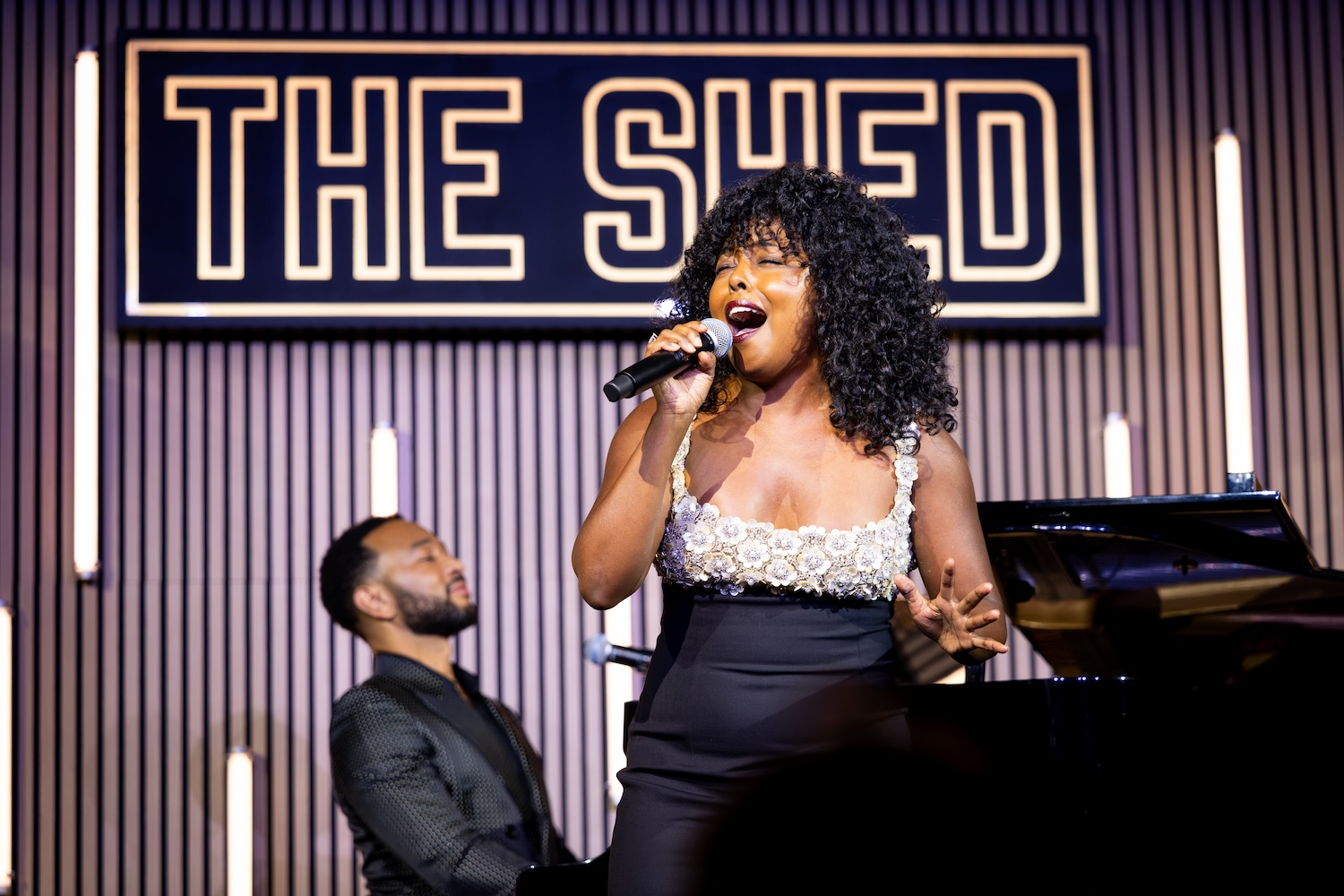 John Legend and Adrienne Warren the shed gala