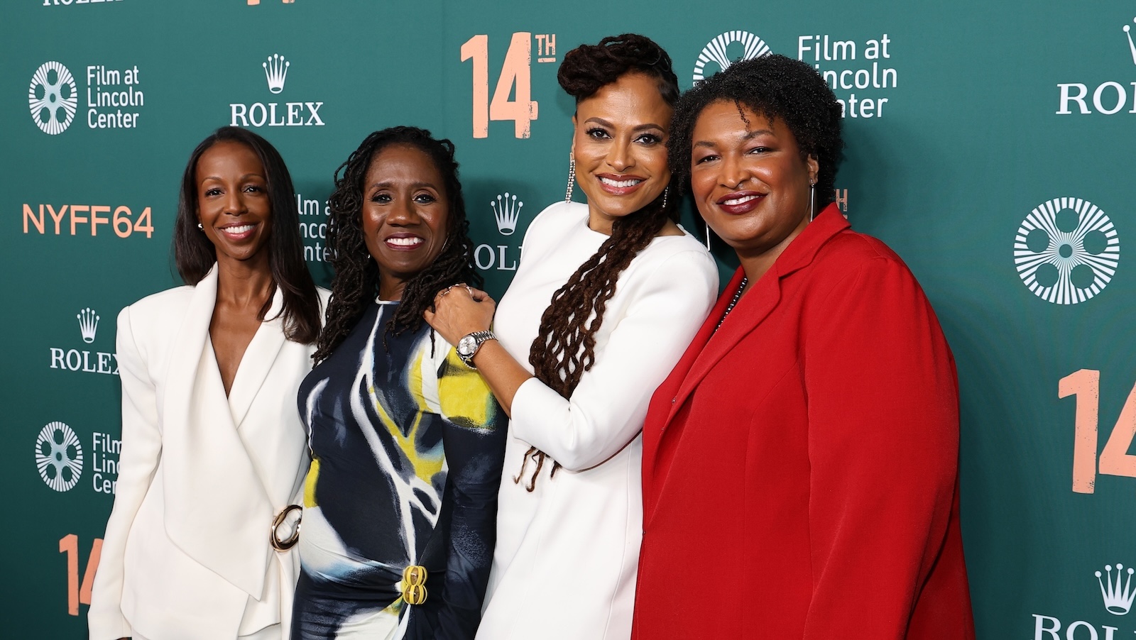 Sarah Elizabeth Lewis, Sherrilyn Ifill, Ava DuVernay and Stacey Abrams at the 14th New York Film Festival closing-night premiere and reception n New York City | Credit: Marleen Moise/Getty for Netflix